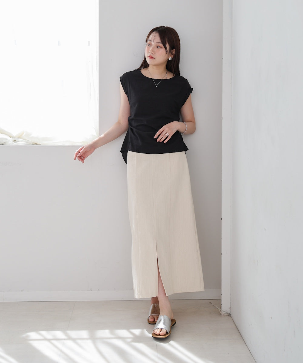 バックデザインノースリーブブラウス