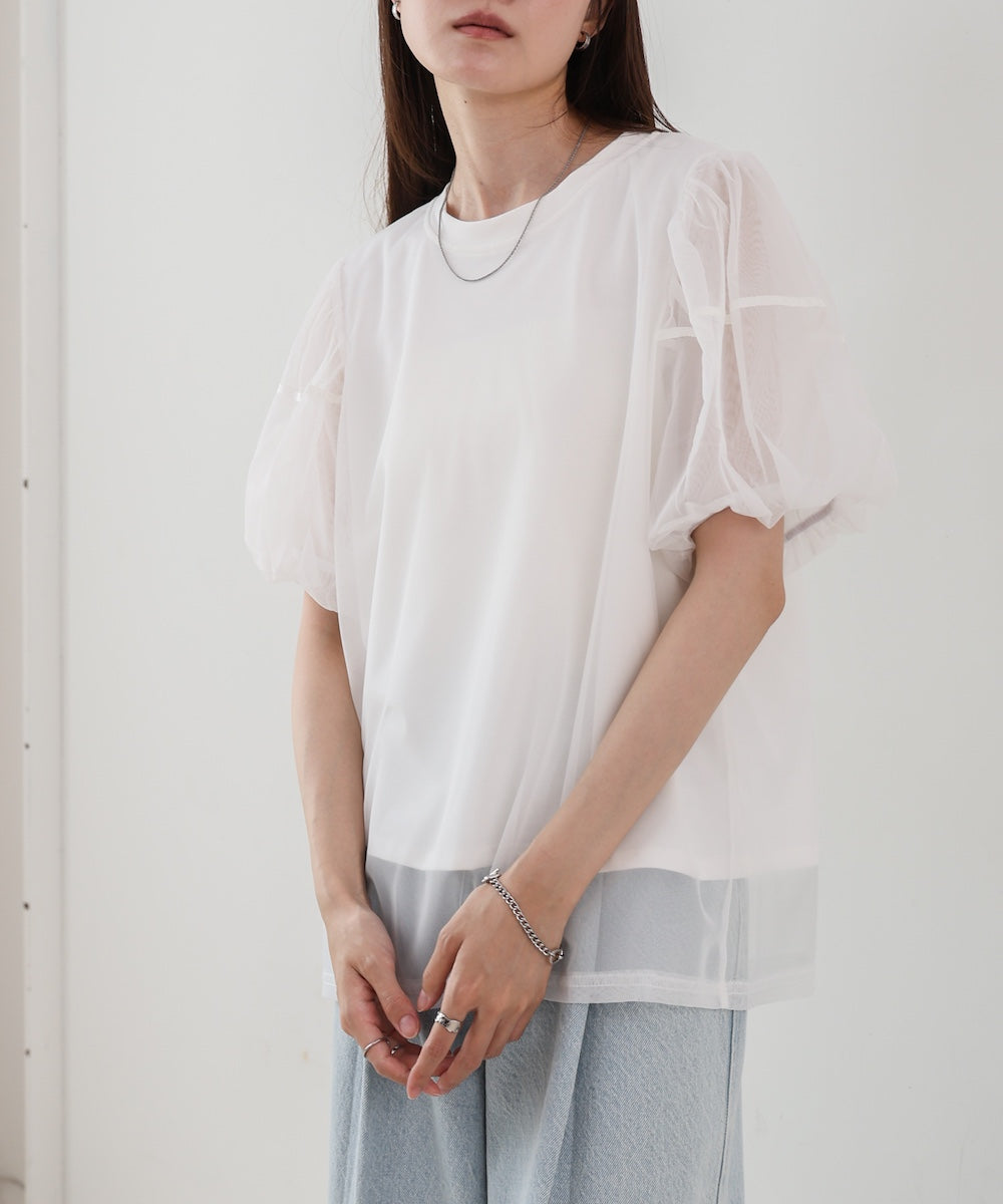 チュールレイヤードＴシャツ