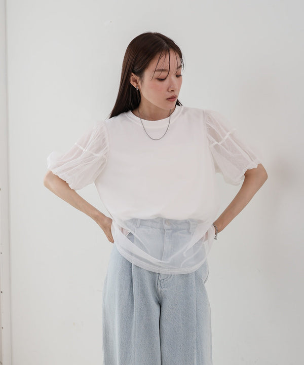 チュールレイヤードＴシャツ