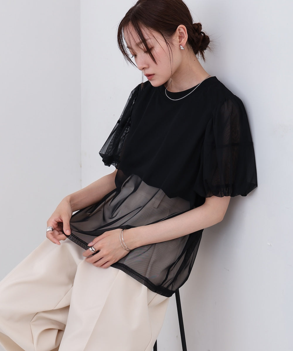 チュールレイヤードＴシャツ