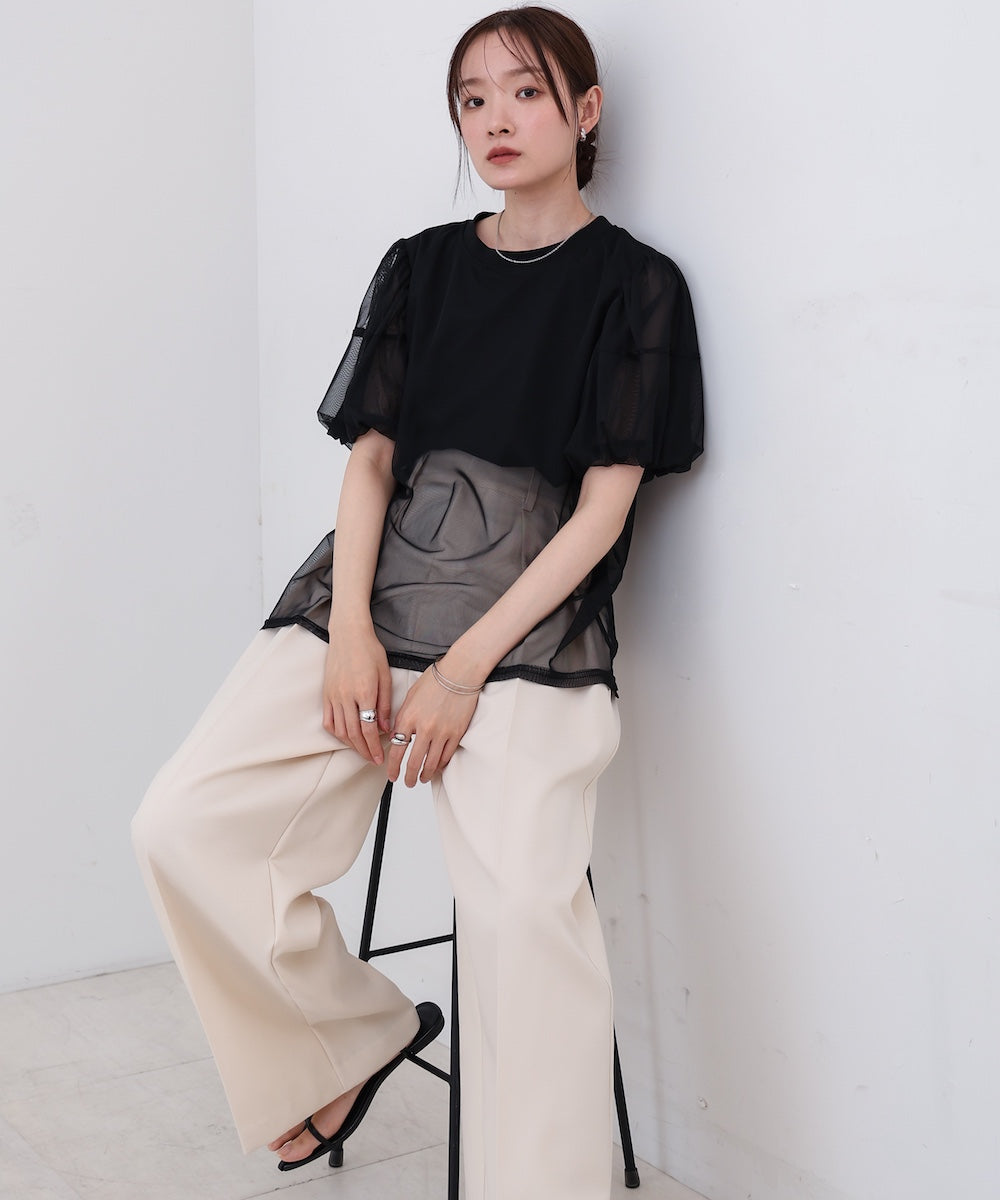 チュールレイヤードＴシャツ