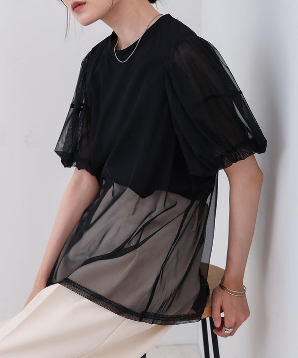 チュールレイヤードＴシャツ