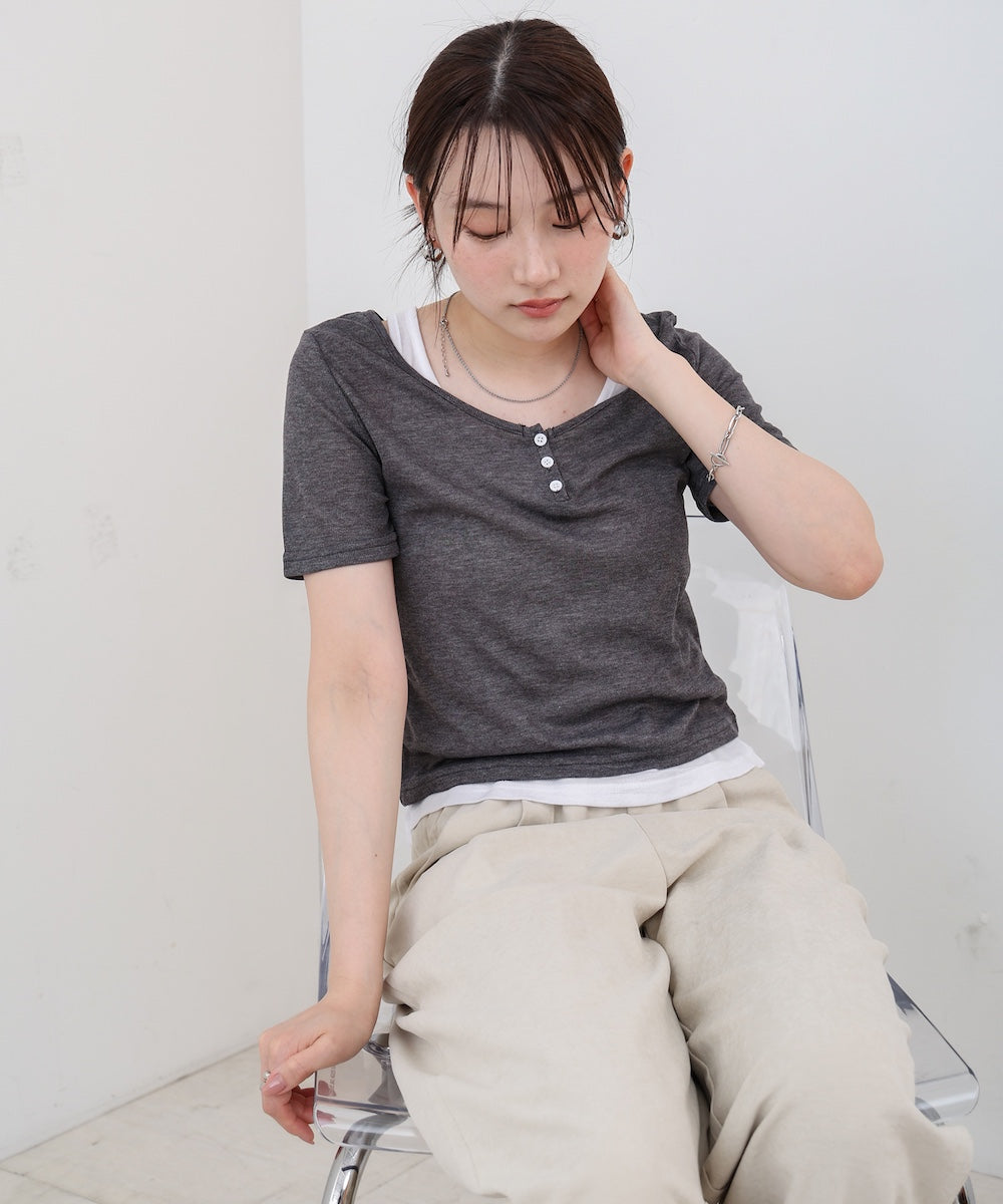 タンクセットヘンリーネックトップス