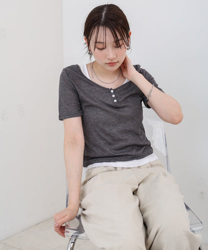 タンクセットヘンリーネックトップス