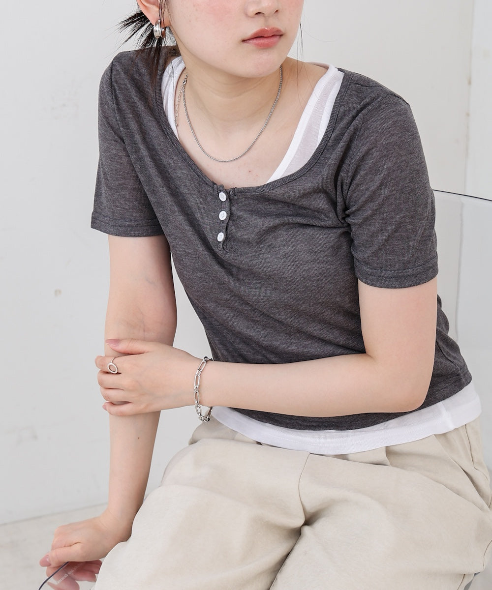 タンクセットヘンリーネックトップス