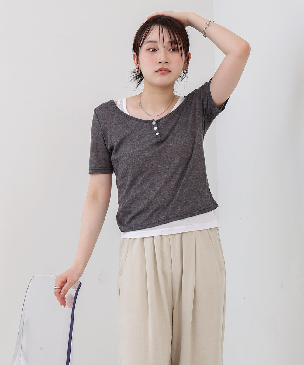 タンクセットヘンリーネックトップス