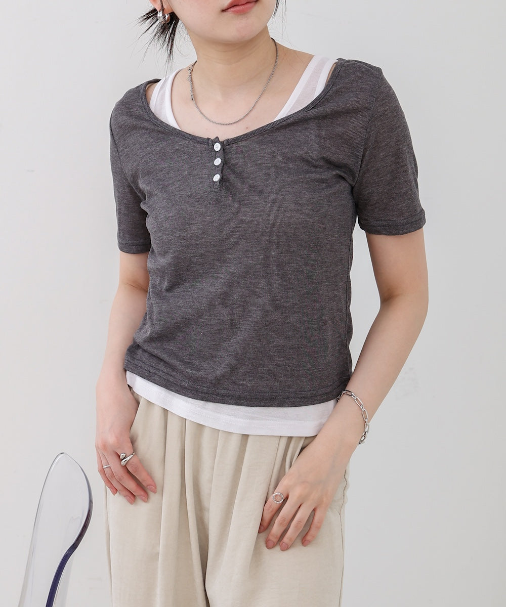 タンクセットヘンリーネックトップス