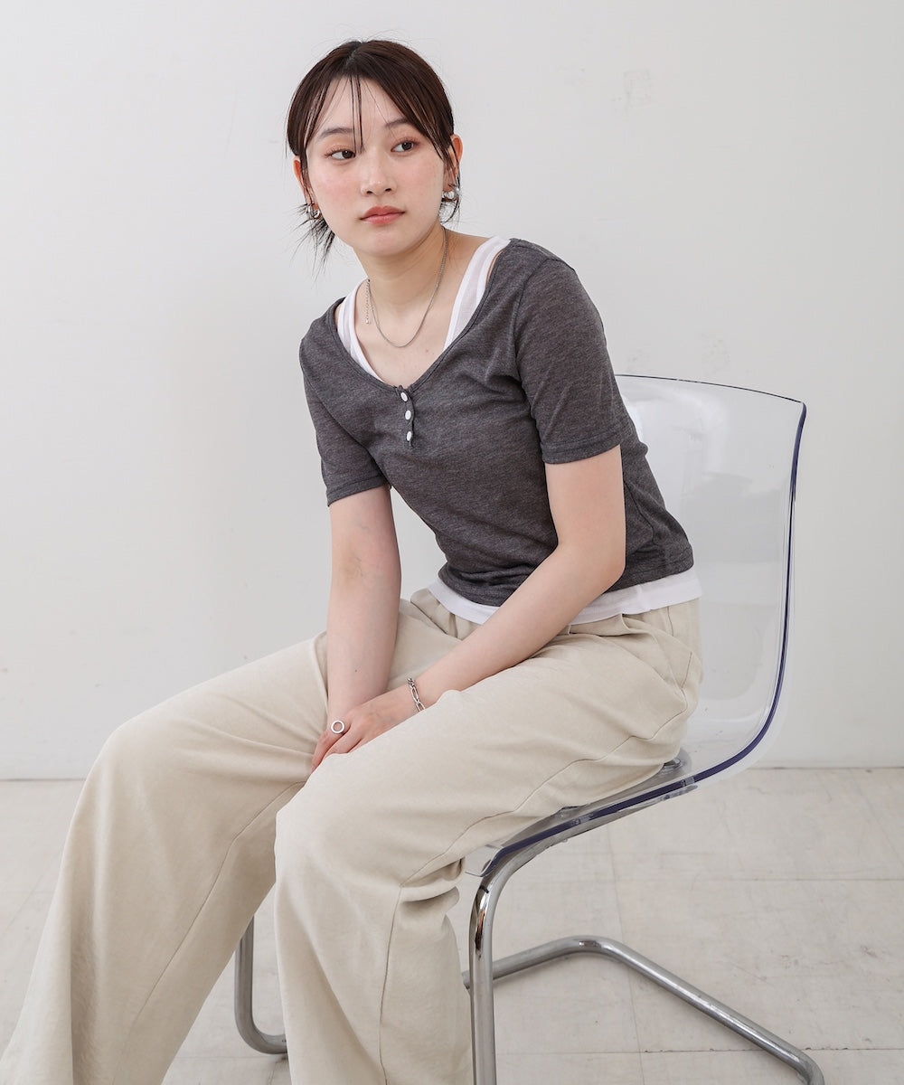 タンクセットヘンリーネックトップス