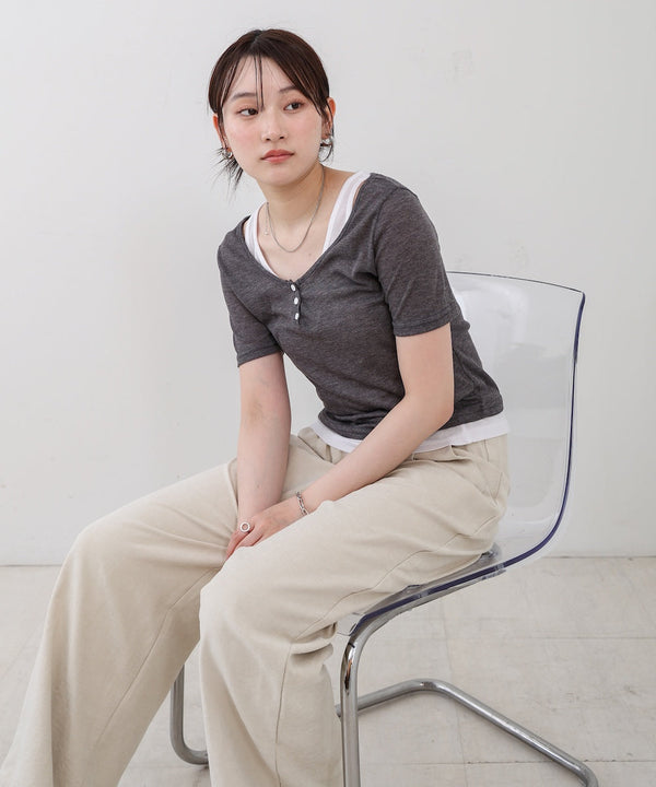 タンクセットヘンリーネックトップス