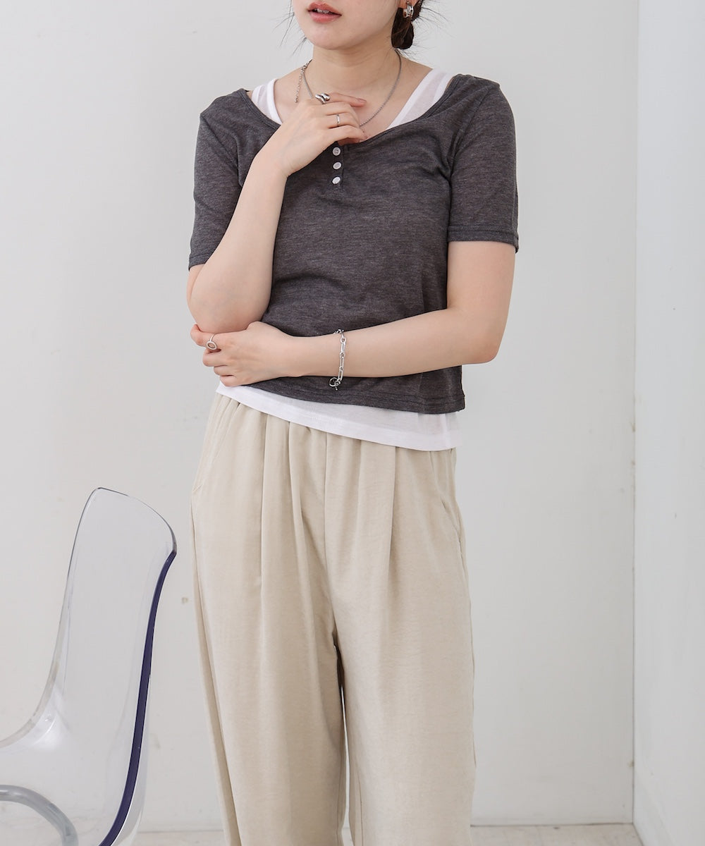 タンクセットヘンリーネックトップス