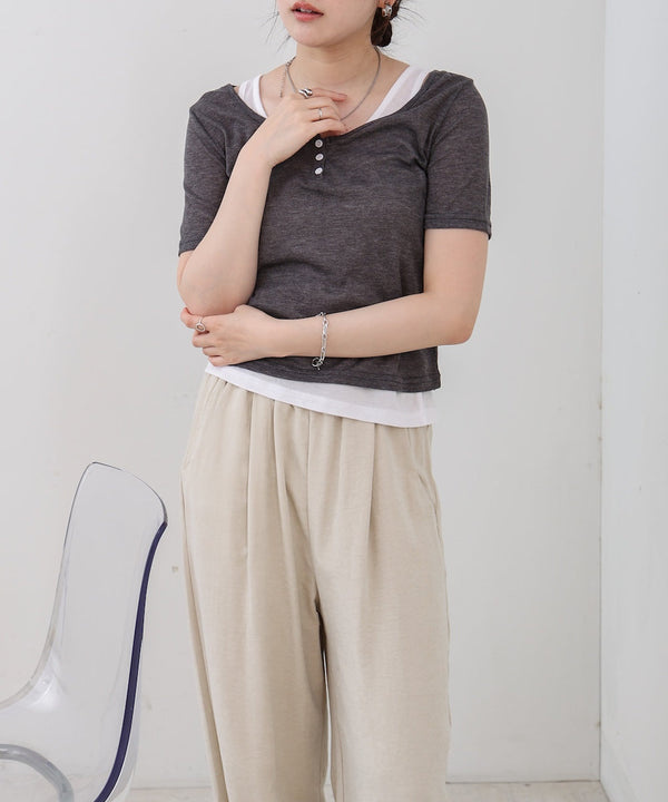 タンクセットヘンリーネックトップス