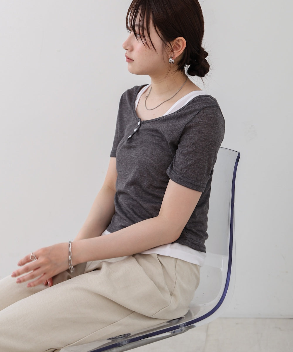 タンクセットヘンリーネックトップス