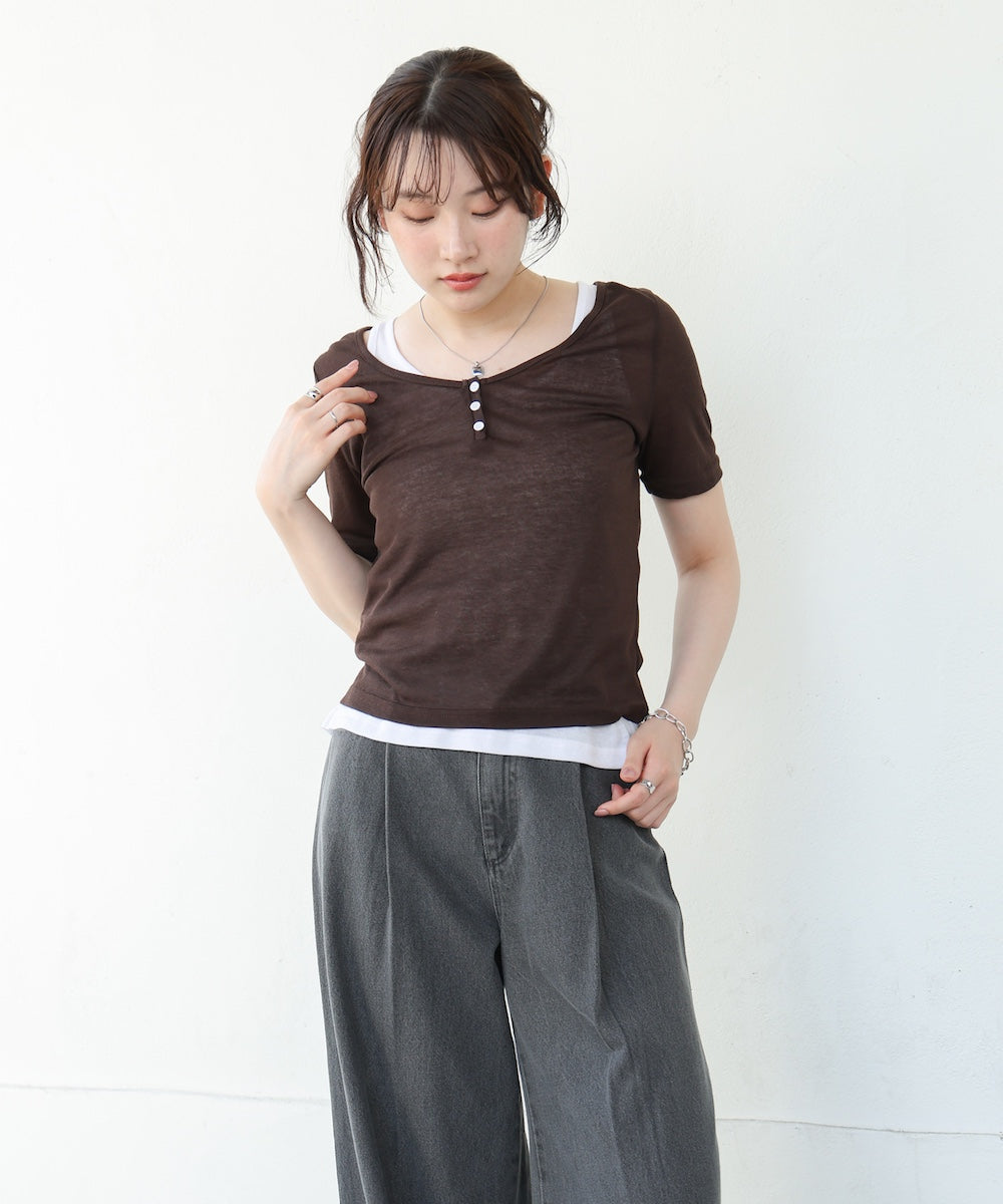 タンクセットヘンリーネックトップス