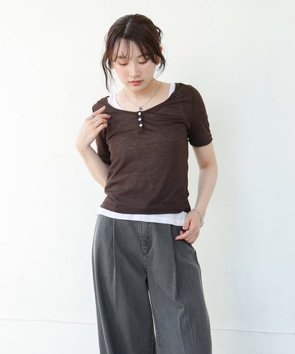 タンクセットヘンリーネックトップス