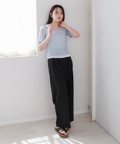 タンクセットヘンリーネックトップス