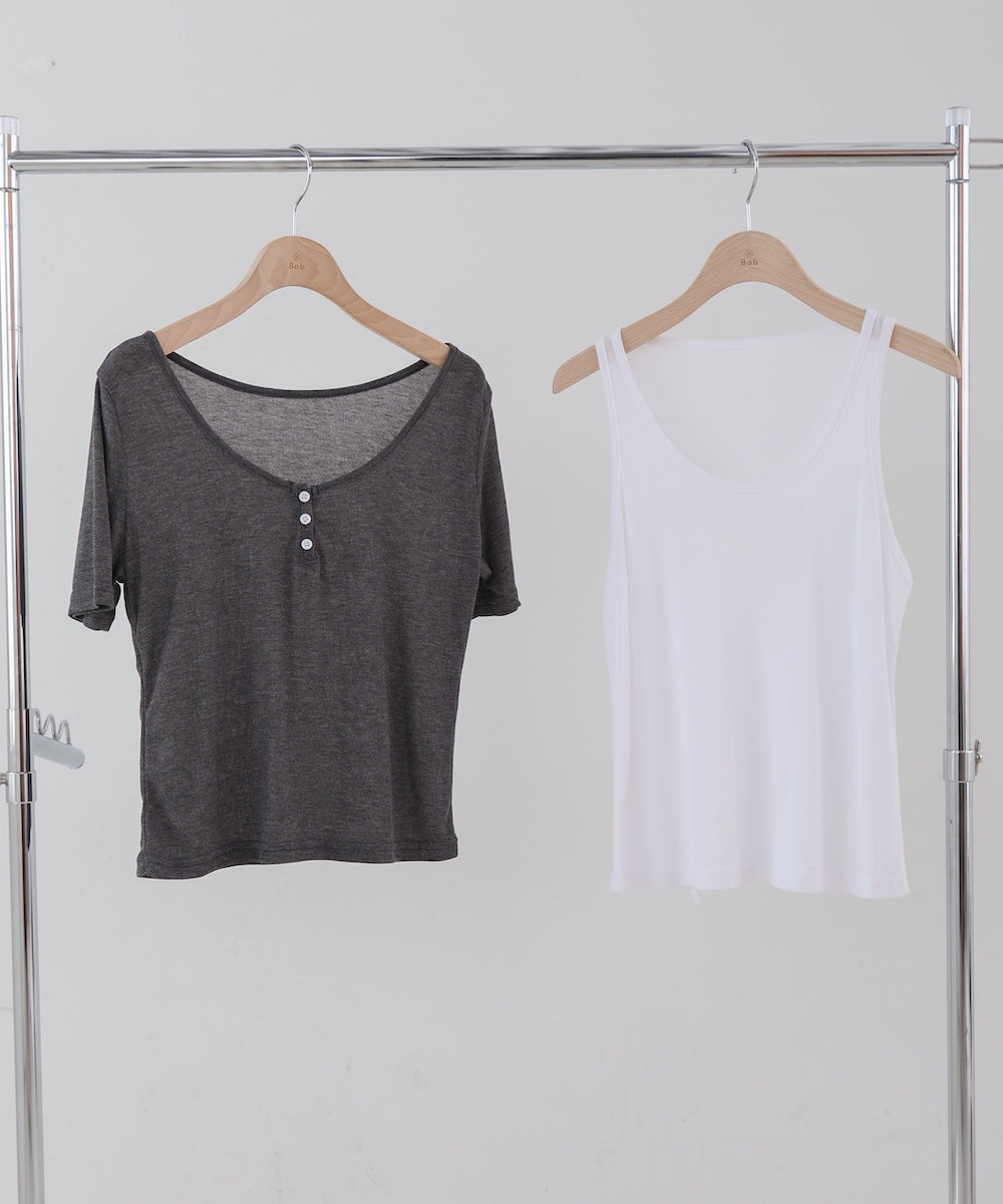 タンクセットヘンリーネックトップス