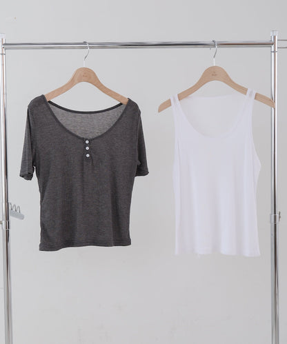 タンクセットヘンリーネックトップス