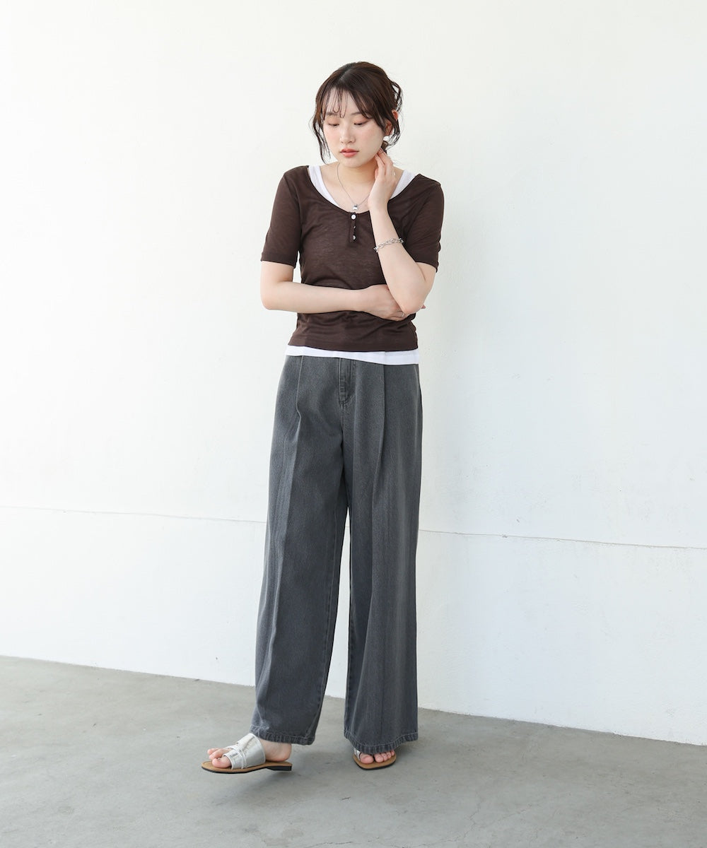 タンクセットヘンリーネックトップス