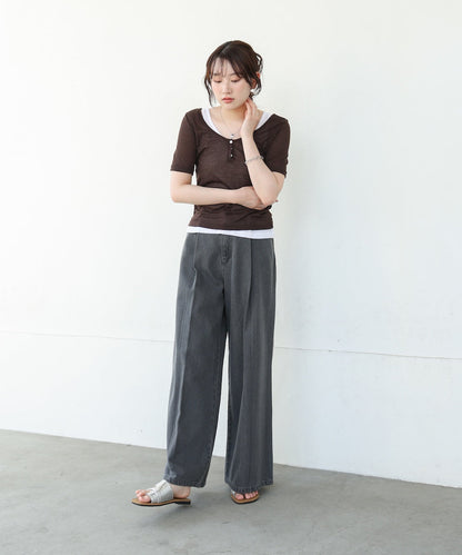 タンクセットヘンリーネックトップス