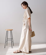 テーラードウエストリボンオールインワン