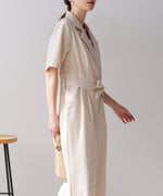 テーラードウエストリボンオールインワン