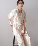 テーラードウエストリボンオールインワン