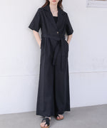 テーラードウエストリボンオールインワン