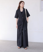 テーラードウエストリボンオールインワン