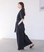 テーラードウエストリボンオールインワン