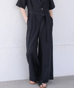 テーラードウエストリボンオールインワン