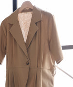 テーラードウエストリボンオールインワン