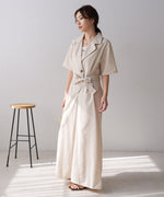 テーラードウエストリボンオールインワン