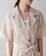 テーラードウエストリボンオールインワン