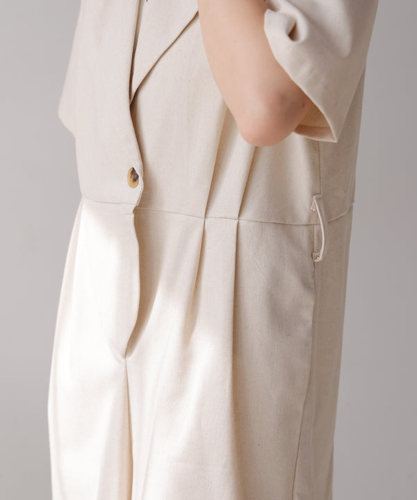 テーラードウエストリボンオールインワン