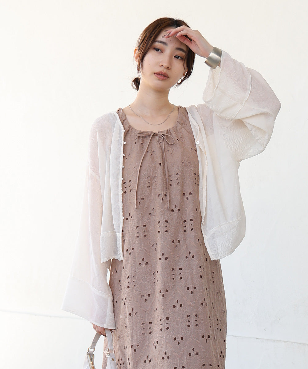 【S・Mサイズ展開】コットン刺繍ワンピース