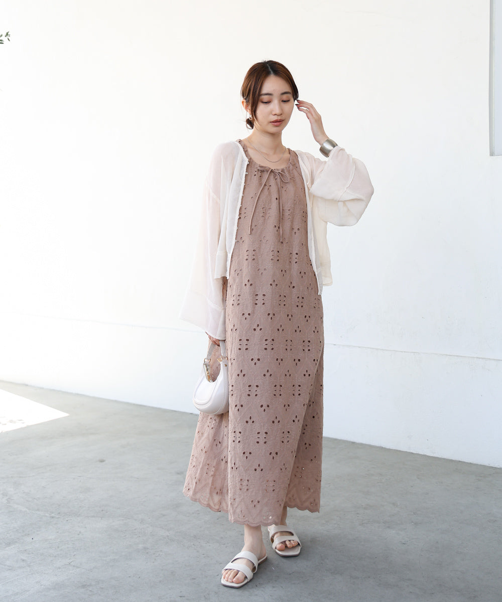 【S・Mサイズ展開】コットン刺繍ワンピース