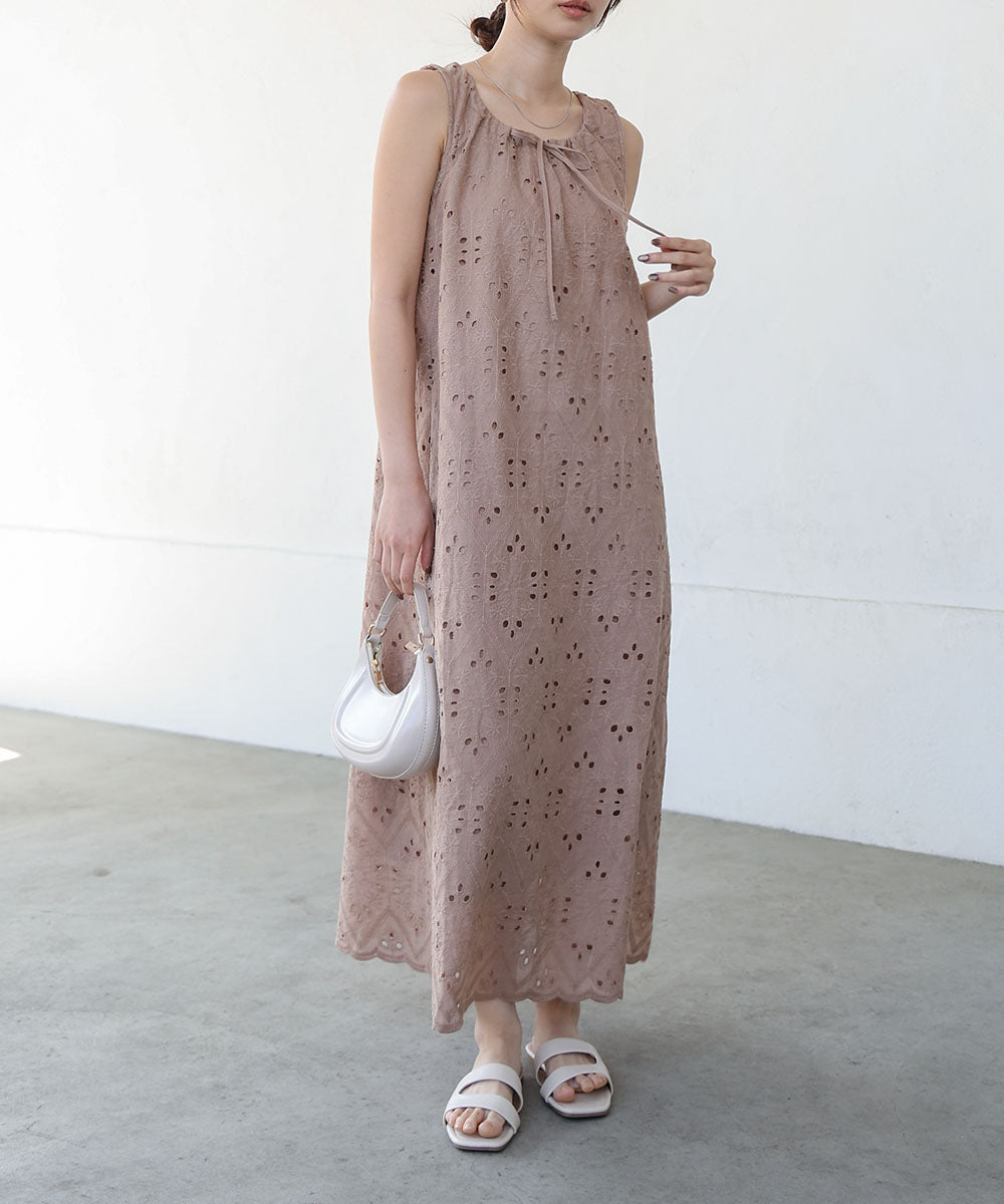 【S・Mサイズ展開】コットン刺繍ワンピース