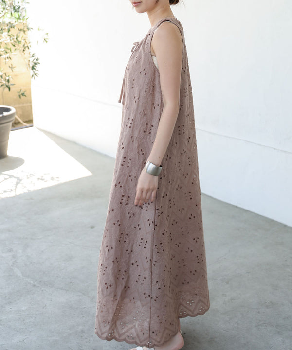 【S・Mサイズ展開】コットン刺繍ワンピース