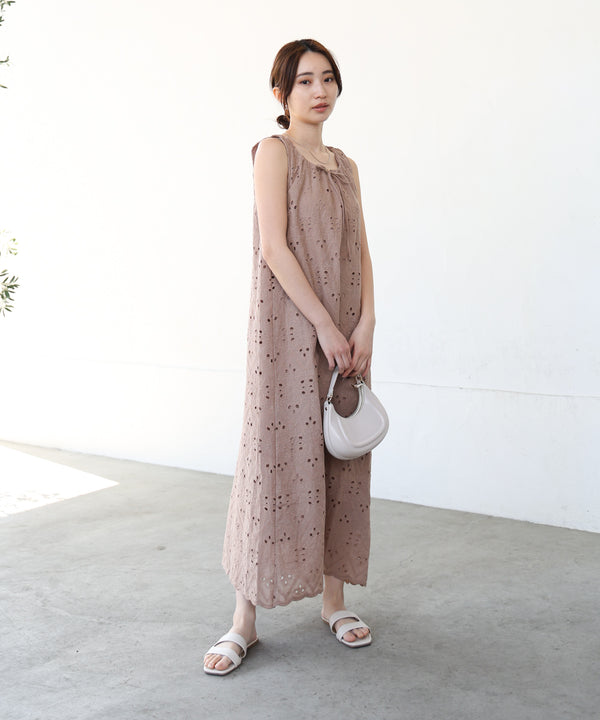 【S・Mサイズ展開】コットン刺繍ワンピース