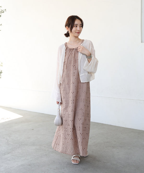 【S・Mサイズ展開】コットン刺繍ワンピース