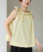 ショルダーリボンデザインブラウス