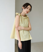 ショルダーリボンデザインブラウス