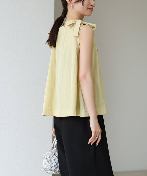 ショルダーリボンデザインブラウス
