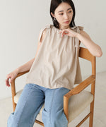 ショルダーリボンデザインブラウス