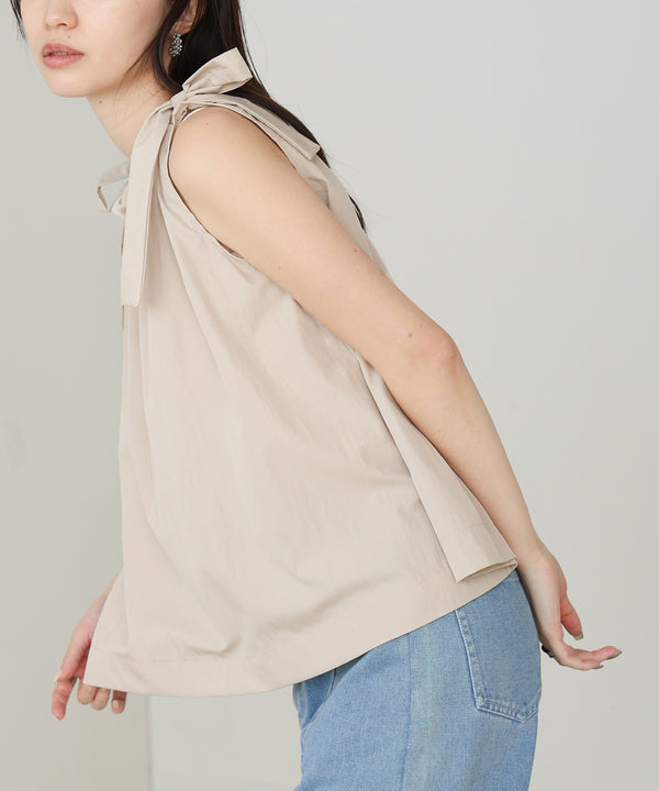 ショルダーリボンデザインブラウス