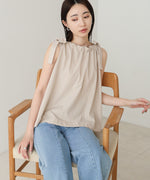 ショルダーリボンデザインブラウス