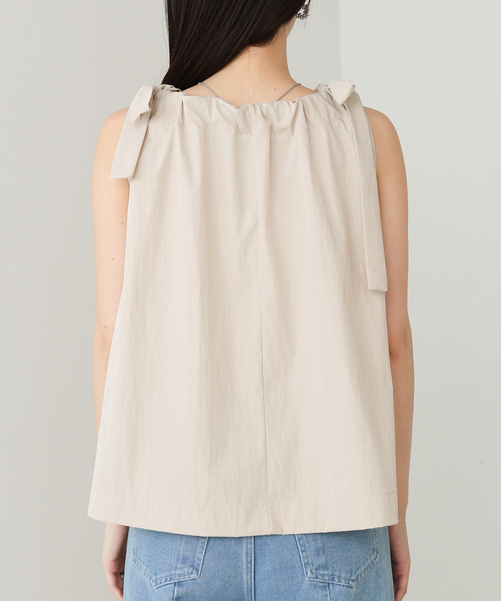 ショルダーリボンデザインブラウス