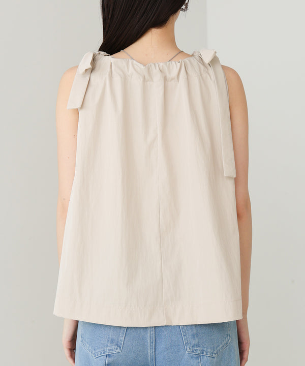 ショルダーリボンデザインブラウス