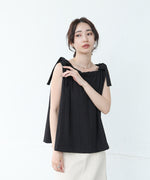 ショルダーリボンデザインブラウス