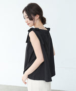 ショルダーリボンデザインブラウス